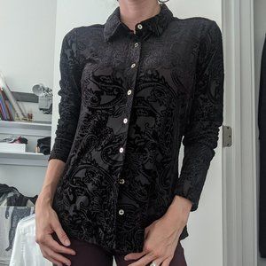 Black shirt with velvet design - Tommy Hilfiger